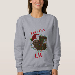 Camiseta Vamos Lit Christmas Sloth Sweatshirt