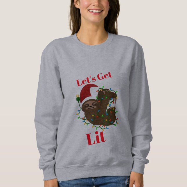 Camiseta Vamos Lit Christmas Sloth Sweatshirt (Frente)