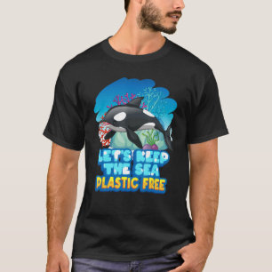 Camiseta Vamos manter a baleia de Orca do mar Plástico