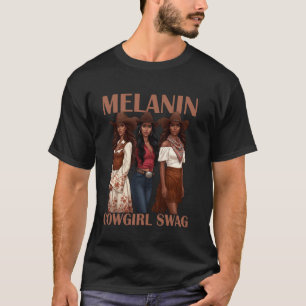 Camiseta Vamos Meninas Country Western Retro Melanina Cowgi