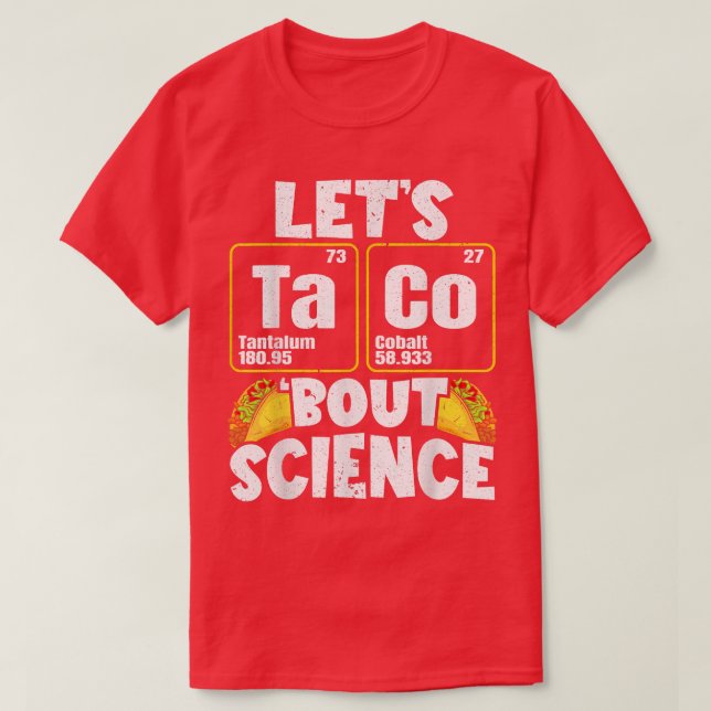 Camiseta Vamos Mens Taco 'Bout Science 1406 (Frente do Design)