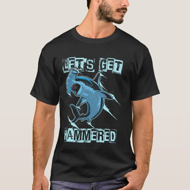 Camiseta VAMOS NOS BEBER Funny Diving Hammerhead Shark (Frente)