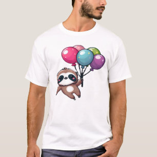 Camiseta Vamos nos divertir é meu aniversário Balão Preguiç