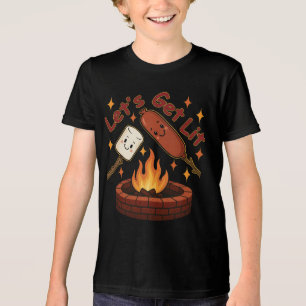Camiseta Vamos nos soltar no fogos - Marshmallow e cachorro
