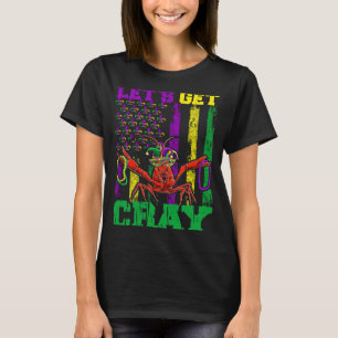 Camiseta Vamos Obter Lagarta Miçanga Mardi Gras Bandeira