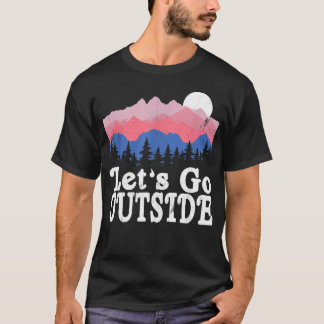 Camiseta Vamos Para Fora Montanhas Retrô Acampamento Ao Ar