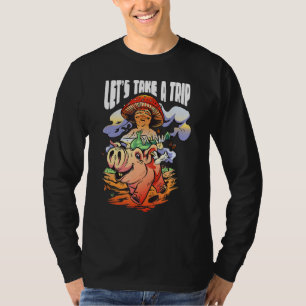 Camiseta Vamos Pegar Uma Fazenda De Porco Fumante Morel Mus