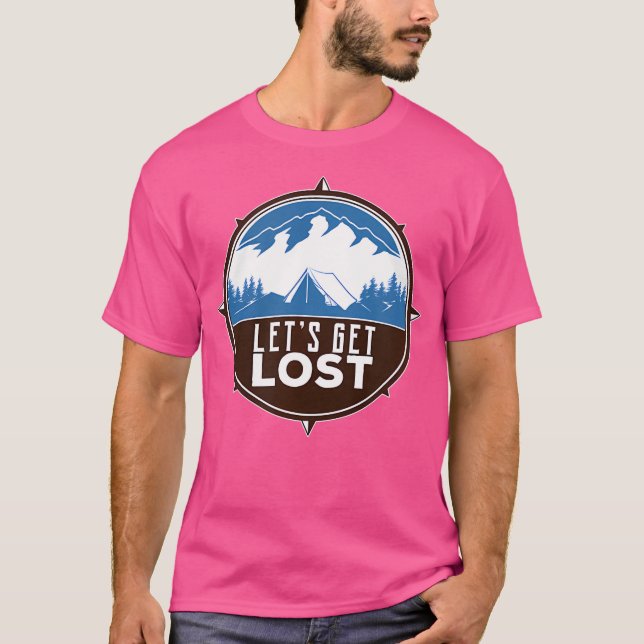 Camiseta Vamos perdido - Viagem de acampamento (Frente)