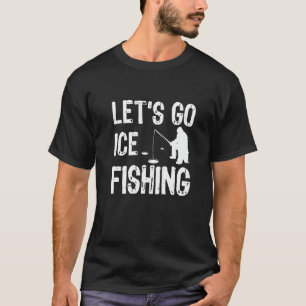 Camiseta Vamos Pescar no Gelo Pescador Peixe Vara de Pesca