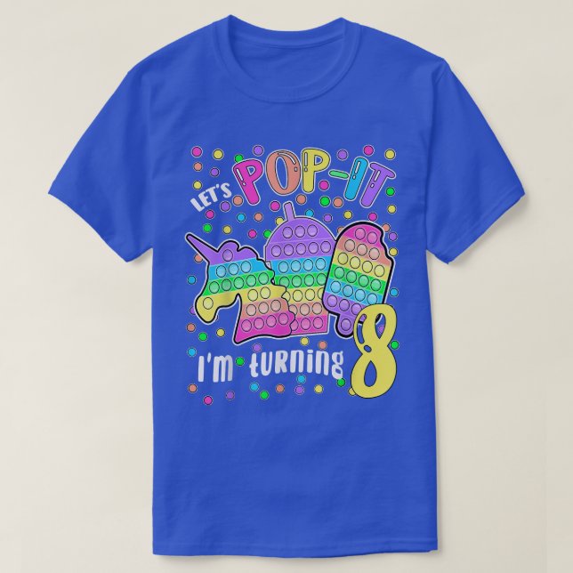 Camiseta Vamos Popit estou fazendo 8 Coloridos 8º aniversár (Frente do Design)