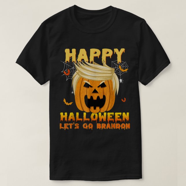 Camiseta Vamos Pumpkin Brandon Trump Pumpkin Halloween Co (Frente do Design)