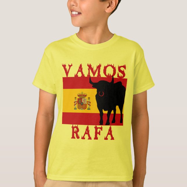 Camiseta Vamos Rafa com a bandeira da espanha (Frente)