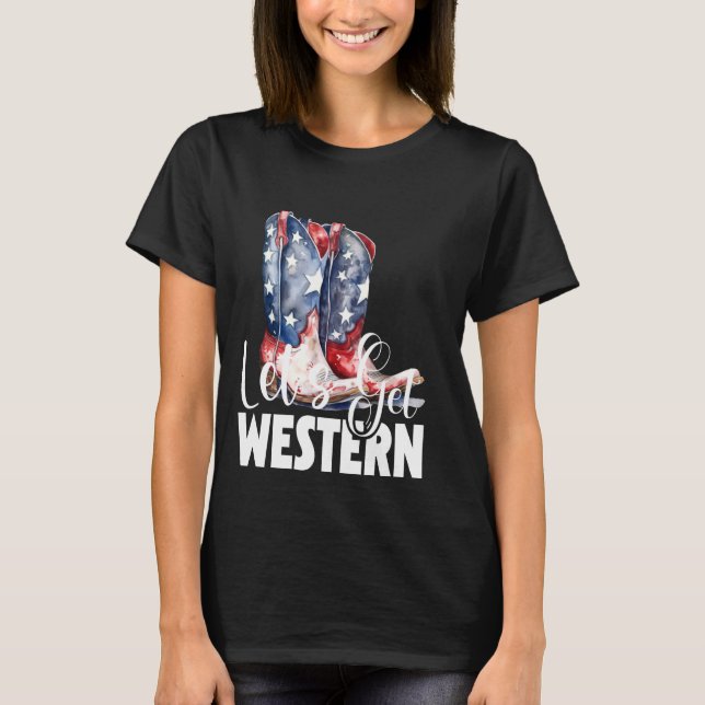 Camiseta Vamos recebe cowboy americano ocidental (Frente)