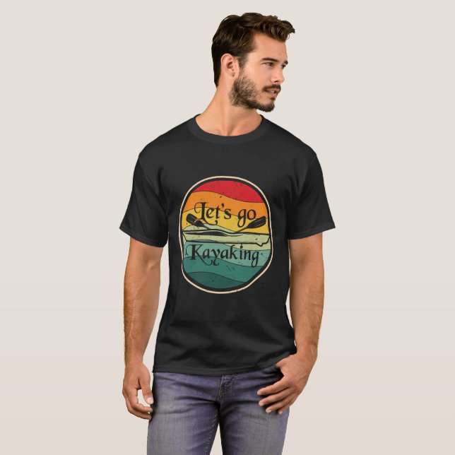 Camiseta Vamos remar em caiaque vintage (Frente Completa)