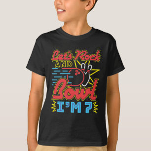 Camiseta Vamos Rock and Bowl, tenho 7 anos