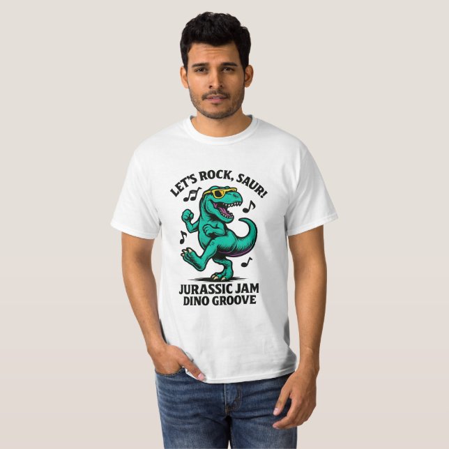Camiseta Vamos Rock, Saur! (Frente Completa)