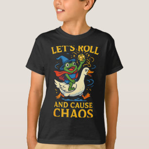 Camiseta Vamos Rolando E Causar Caos Sapo Mago Ganso Rpg A