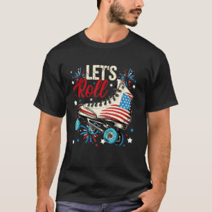 Camiseta Vamos Rolando Patins de Roda Bandeira Americana 4 