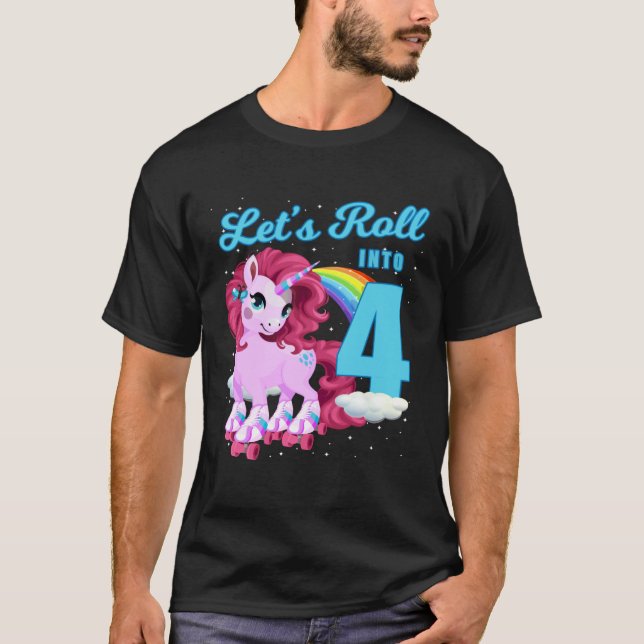 Camiseta Vamos Rolar em 4 Roller Skating Roller Girl (Frente)