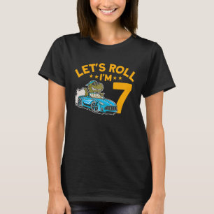 Camiseta Vamos Roll, eu sou 7 Racer 7 no Aniversário da Cor