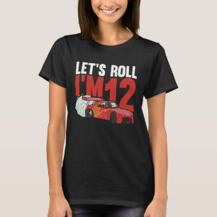 Camiseta Vamos Roll Sou 12 Carro de Corrida de Aniversário