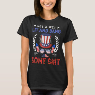 Camiseta Vamos Sai E Bang Fireworks Bandeira Americana 4º