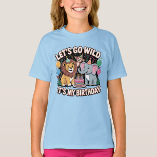 Camiseta Vamos Selvagem Selvagem Safari Animais Crianças de