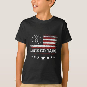 Camiseta Vamos Taco 8647 Bandeira dos EUA 86 47 Homens Mulh