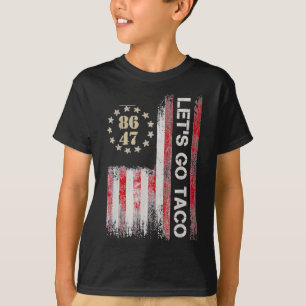 Camiseta Vamos Taco Para Homens Mulheres Americano Bandeira