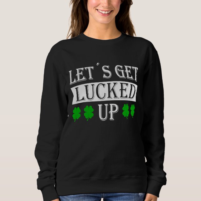 Camiseta Vamos ter sorte com a folha de St Patrick fantasia (Frente)