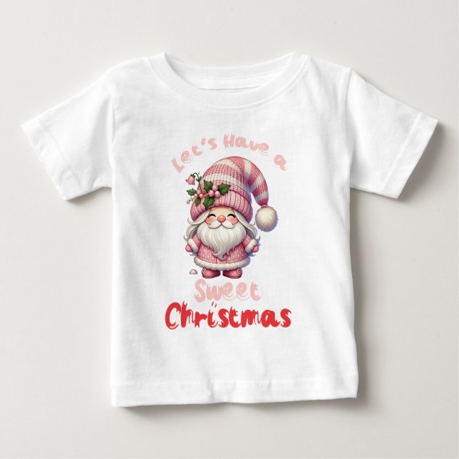 Camiseta Vamos Ter um Natal Doce Crianças (Frente)