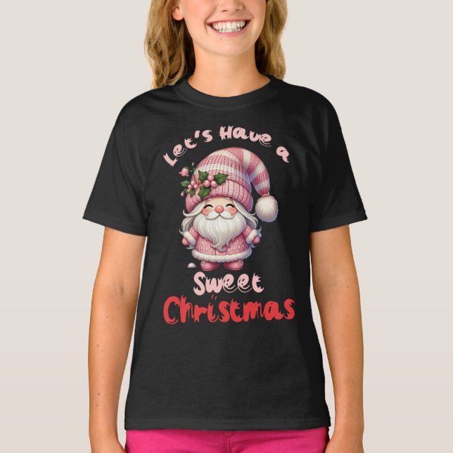 Camiseta Vamos Ter um Natal Doce Crianças (Frente)