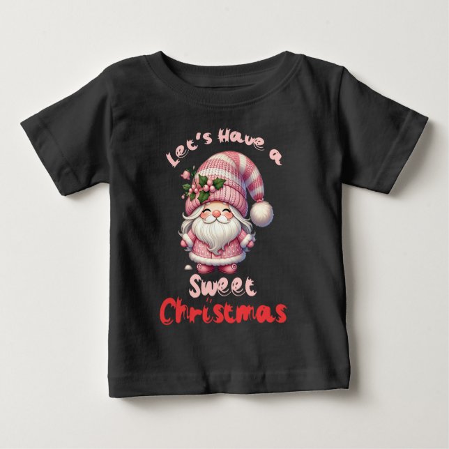 Camiseta Vamos Ter um Natal Doce Crianças (Frente)