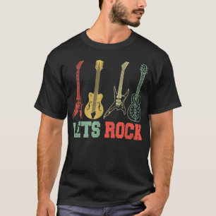 Camiseta Vamos tocar guitarra Rock And Roll retrô