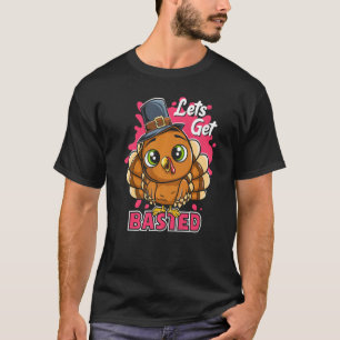 Camiseta Vamos Torcer o Bebendo Bonito de Ação de Graças