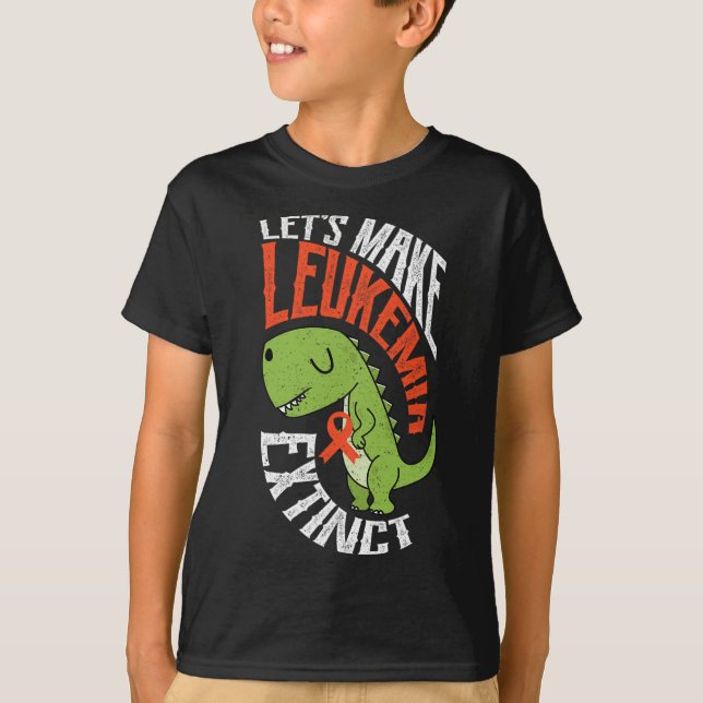 Camiseta Vamos Tornar A Leucemia Extinta O Dinossauro Hemat (Frente)