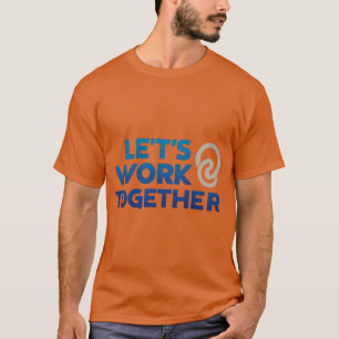 Camiseta Vamos trabalharão juntos Texas laranja man
