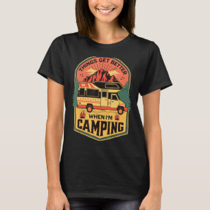 Camiseta Vamos Vai Acampando Diversão Gráfico Rv Viagem Rv