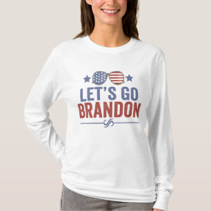 Camiseta Vamos vai Brandon Óculos Sunitas Patrióticos Ameri