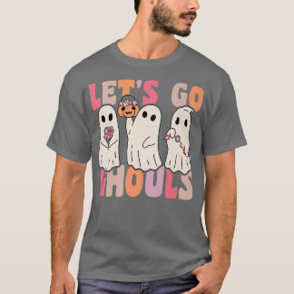 Camiseta Vamos Vai Ghouls Groovy Ghost Com Flores Vintage