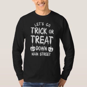 Camiseta Vamos Vai Trick Ou Trate O Dia Da Rua Principal