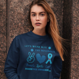 Camiseta Vamos Vestir Azul Esta Consciência Novembro-Diabet