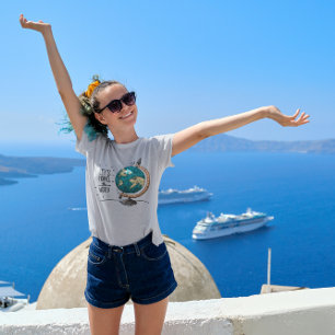 Camiseta Vamos Viajar Pelo Mundo Gráfico Globo Aventura