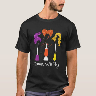 Camiseta Vamos Voar Vassouras Esquadrão Três Bruxas no Dia 