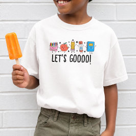 Camiseta Vamos Voltar à Escola Desenho Fofo 