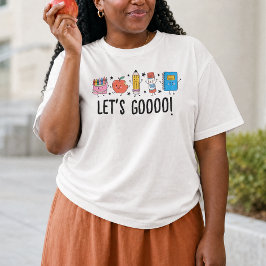 Camiseta Vamos Voltar à Escola Desenho Fofo 