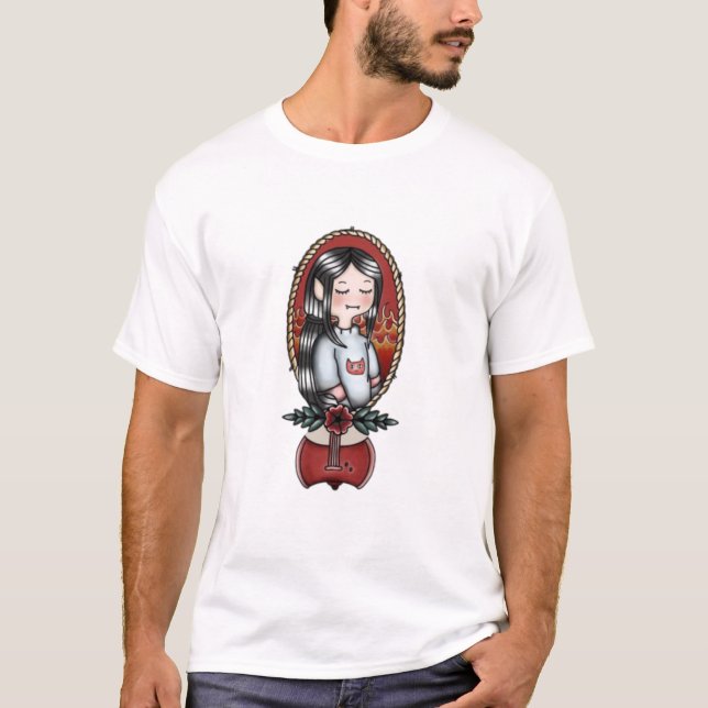 Camiseta vampire portrait with flames (Frente)