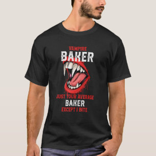 Camiseta Vampiro Baker Halloween Fazendo pastelaria assusta