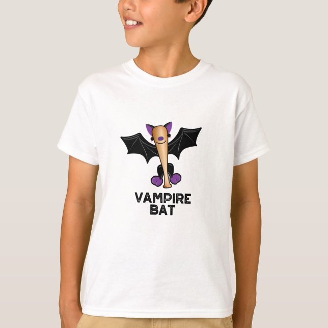 Camiseta Vampiro Bat Funny Baseball Pun (Frente)
