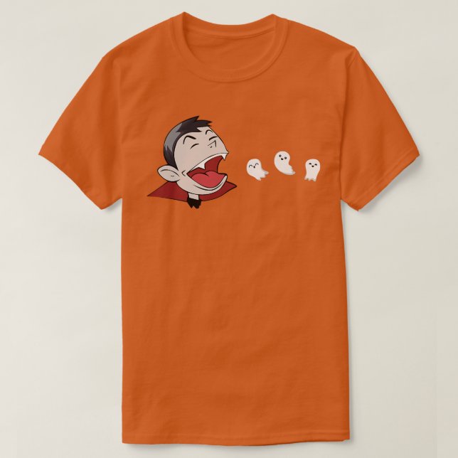 Camiseta Vampiro Comendo Fantasma Homens Mulheres (Frente do Design)